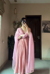 Designer Party Wear Peach Color Exclusive Gown