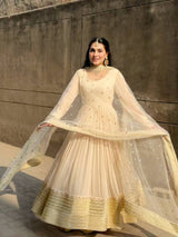 Elegant Embroidered Georgette  Plazo Set