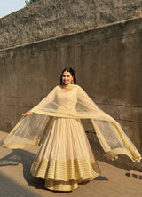 Elegant Embroidered Georgette  Plazo Set