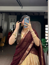 Wedding Wear Zari Weaving Kanchipuram Lehenga Choli