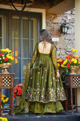 Designer Embroidered Gown Sharara Set