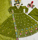 Designer Embroidered Gown Sharara Set