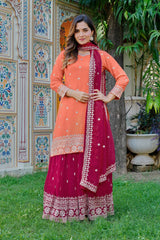 Premium Faux Georgette Top Palazzo Set