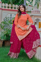 Premium Faux Georgette Top Palazzo Set