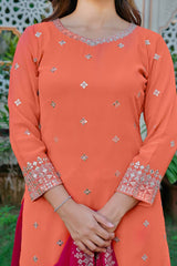 Premium Faux Georgette Top Palazzo Set