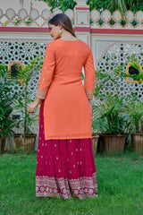 Premium Faux Georgette Top Palazzo Set