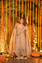 Luxurious Festive Gown With Sharara Set