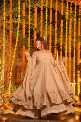 Luxurious Festive Gown With Sharara Set
