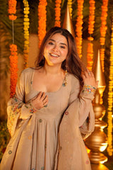 Luxurious Festive Gown With Sharara Set