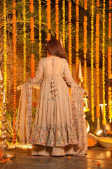 Luxurious Festive Gown With Sharara Set
