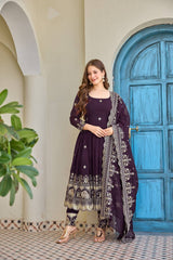 Heavy Crunchy Silk Party Wear Anarkali Suit