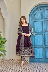 Heavy Crunchy Silk Party Wear Anarkali Suit