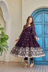 Heavy Crunchy Silk Party Wear Anarkali Suit