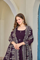 Heavy Crunchy Silk Party Wear Anarkali Suit