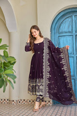 Heavy Crunchy Silk Party Wear Anarkali Suit