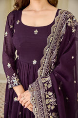 Heavy Crunchy Silk Party Wear Anarkali Suit