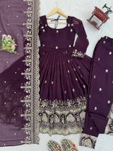 Heavy Crunchy Silk Party Wear Anarkali Suit