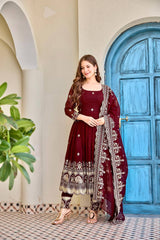 Heavy Crunchy Silk Party Wear Anarkali Suit