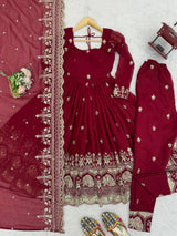 Heavy Crunchy Silk Party Wear Anarkali Suit