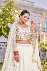 Pure Vichitra Heavy Embroidery Lehenga Choli