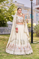 Pure Vichitra Heavy Embroidery Lehenga Choli
