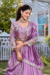 Pure Vichitra Heavy Embroidery Lehenga Choli