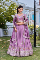 Pure Vichitra Heavy Embroidery Lehenga Choli