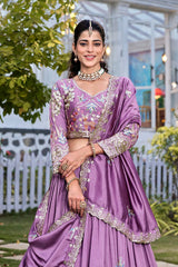 Pure Vichitra Heavy Embroidery Lehenga Choli