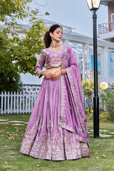 Pure Vichitra Heavy Embroidery Lehenga Choli