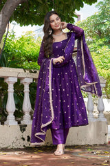 Heavy Fendi Silk Party Wear Anarkali Suit