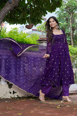 Heavy Fendi Silk Party Wear Anarkali Suit