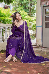 Heavy Fendi Silk Party Wear Anarkali Suit