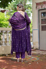 Heavy Fendi Silk Party Wear Anarkali Suit
