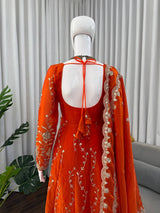 Fendy Silk Anarkali Suit with Dupatta & Pant
