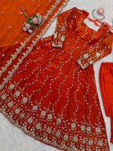 Fendy Silk Anarkali Suit with Dupatta & Pant