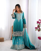 Chinon Silk Party Wear Plaza Set
