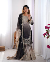 Chinon Silk Party Wear Plaza Set