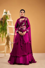 Designer Heavy Fandy Satin Lehenga Set