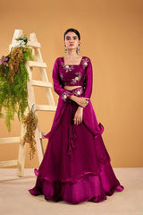 Designer Heavy Fandy Satin Lehenga Set