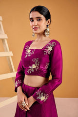 Designer Heavy Fandy Satin Lehenga Set