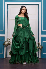 Designer Heavy Fandy Satin Lehenga Set