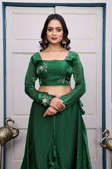 Designer Heavy Fandy Satin Lehenga Set