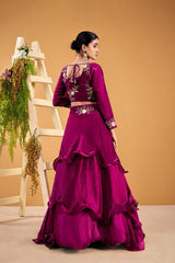 Designer Heavy Fandy Satin Lehenga Set