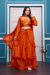 Designer Heavy Fandy Satin Lehenga Set