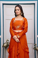 Designer Heavy Fandy Satin Lehenga Set