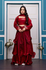 Designer Heavy Fandy Satin Lehenga Set
