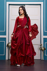 Designer Heavy Fandy Satin Lehenga Set