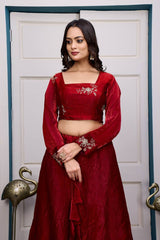 Designer Heavy Fandy Satin Lehenga Set