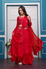 Designer Heavy Fandy Satin Lehenga Set