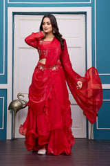 Designer Heavy Fandy Satin Lehenga Set
